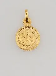 Vergulde Medaille van Sint Benedictus - 10mm