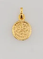 Vergulde Medaille van Sint Benedictus - 10mm