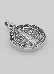 Verzilverde Medaille van Sint-Benedictus - 18mm