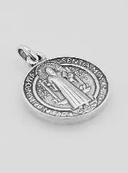 Verzilverde Medaille van Sint Benedictus - 10mm
