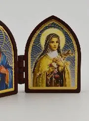 Mini Tweeluik Icoon - Heilig Hart van Jezus en Heilige Theresia