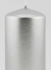 Metallic Kerstkaars - Zilver