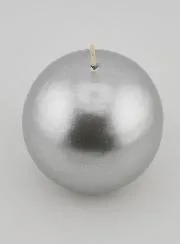 Decoratieve Bolkaars 8cm - Zilver