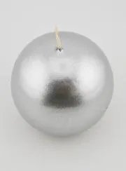 Kaars Kerstbal 8cm - Zilver