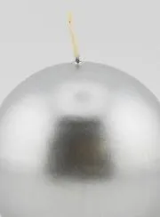 Kaars Kerstbal 8cm - Zilver