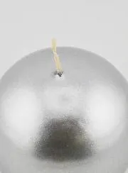 Kaars Kerstbal 8cm - Zilver
