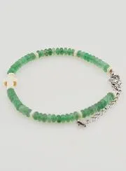 Armband met Kruis en Groene Stenen