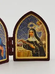 Klein Tweeluik Icoon - Heilig Hart van Jezus en Sint Rita