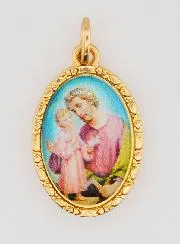 Medaillon met Gedraaide Rand 25mm - Heilige Jozef