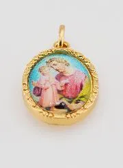 Medaillon met Gedraaide Rand 25mm - Heilige Jozef