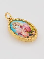 Medaillon met Gedraaide Rand 25mm - Heilige Jozef
