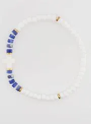 Religieuze Armband van Steen en Parelmoer - Blauw