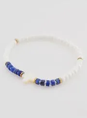 Religieuze Armband van Steen en Parelmoer - Blauw