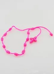 Tientje Armband met Neonroze Koord