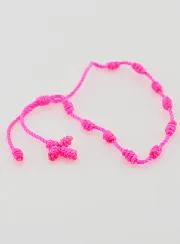 Tientje Armband met Neonroze Koord