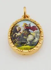 Medaillon met Gedraaide Rand 25mm - Sint-Joris