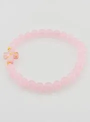 Religieuze Armband met Kruis en Roze Jade