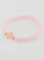 Religieuze Armband met Kruis en Roze Jade