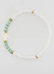 Religieuze Armband van Steen en Parelmoer - Groen