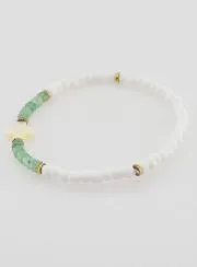 Religieuze Armband van Steen en Parelmoer - Groen