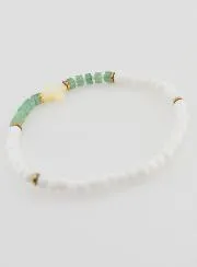 Religieuze Armband van Steen en Parelmoer - Groen