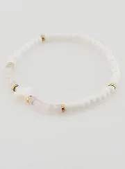 Religieuze Armband van Steen en Parelmoer - Licht Roze