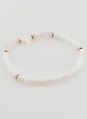 Religieuze Armband van Steen en Parelmoer - Licht Roze