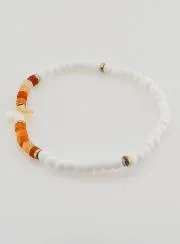 Religieuze Armband van Steen en Parelmoer - Bruin