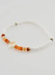 Religieuze Armband van Steen en Parelmoer - Bruin