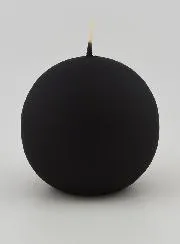 Kaars Kerstbal 8cm - Fluweel Zwart