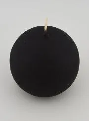Kaars Kerstbal 8cm - Fluweel Zwart