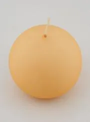 Kerstbal Kaars 8 cm - Crème Fluweel