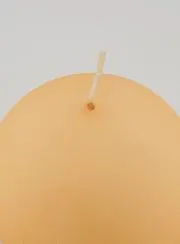 Kerstbal Kaars 8 cm - Crème Fluweel