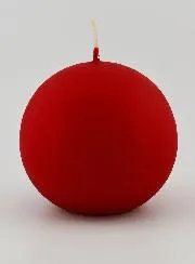 Kaars Kerstbal 8cm - Fluweel Rood