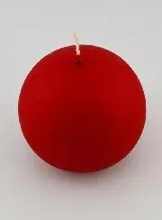 Kaars Kerstbal 8cm - Fluweel Rood