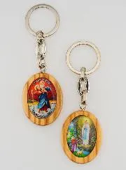 Sleutelhanger OLV van Lourdes en Sint Christoffel