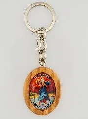 Sleutelhanger OLV van Lourdes en Sint Christoffel