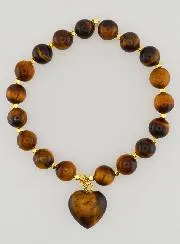 Edelsteen Armband met Hart - Tijgeroog