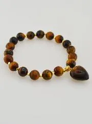 Edelsteen Armband met Hart - Tijgeroog