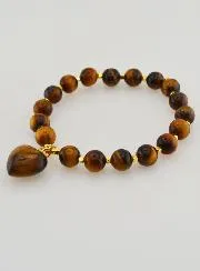 Edelsteen Armband met Hart - Tijgeroog