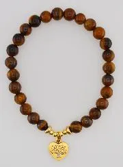 Armband van Natuursteen - Tijgeroog en Levensboom