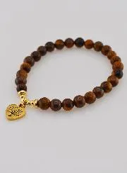 Armband van Natuursteen - Tijgeroog en Levensboom
