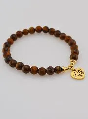Armband van Natuursteen - Tijgeroog en Levensboom