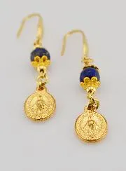 Oorbellen - Wonderdadige Medaille en Lapis Lazuli