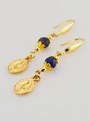 Oorbellen - Wonderdadige Medaille en Lapis Lazuli