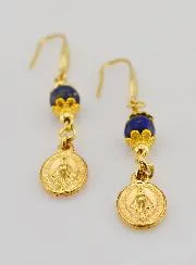 Wonderdadige Medaille - Oorbellen van Lapis Lazuli