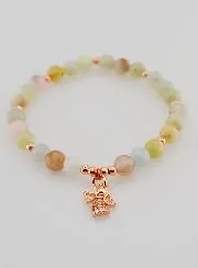 Armband van Natuursteen - Morganiet en Beschermengel