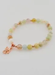 Armband van Natuursteen - Morganiet en Beschermengel
