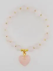 Edelsteen Armband Hart - Rozenkwarts