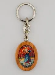 Sleutelhanger Beschermengel en Sint Christoffel